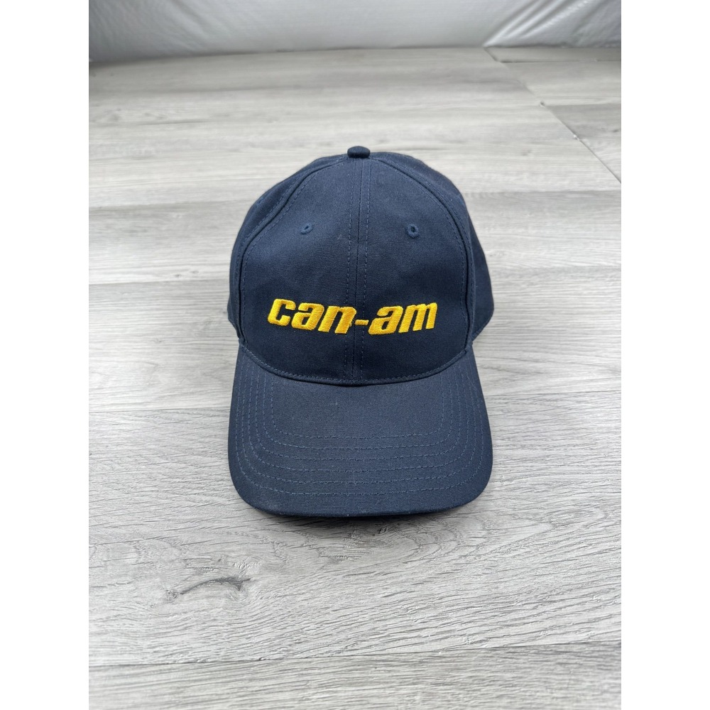 Can Am Hat Cap Adjustable Blue Yellow Embroidered Classic Baseball Mens